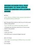 AWHONN ADVANCED FETAL HEART&NewLine;MONITORING TEST BANK UPDATED&NewLine;COMPLETE QUESTIONS WITH ACCURATE&NewLine;ANSWERS