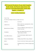 ACS General Chemistry Exam 2026 Complete &NewLine;Study Guide 100 Practice Questions with &NewLine;Answers & Detailed Rationales 2026&sol;2027 &NewLine;Update &vert; Graded A&plus;   &NewLine;100&percnt; Verified Solutions 