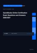 QuickBooks Online Certification Exam Actual Exam 2026&sol;2027 &ndash; 100&percnt; Verified &vert; Detailed Rationales &ndash; Pass Guaranteed &ndash; A&plus; Graded