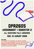 DPR2605 Assignment 1 Semester 2 MEMO &vert; Due 12 August 2026