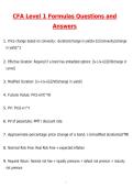 2026 CFA Level 1 Formulas Exam Actual Questions & Answers &lpar;Latest 2026 &sol; 2027 Update&rpar; 100&percnt; Guarantee Pass &lpar;Verified Answers&rpar;
