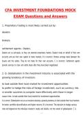 2026 CFA Investment Foundations Mock Exam Actual Questions & Answers &lpar;Latest 2026 &sol; 2027 Update&rpar; 100&percnt; Guarantee Pass &lpar;Verified Answers&rpar;