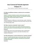 Iowa Commercial Pesticide Applicator Category 1A &ndash;&NewLine;Exam Questions&comma; Answers & Rationales&vert; Latest Update&NewLine;