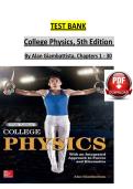 Test Bank for College Physics&comma; 5th Edition &vert; Chapters 1&ndash;30 Complete &vert; Latest Study Guide 2026 &vert; Alan Giambattista