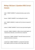 Biology 106 Exam 1 Questions With Correct Answers