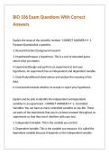 BIO 106 Exam Questions With Correct Answers