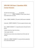 WSU BIO 106 Exam 1 Questions With Correct Answers