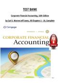 Test Bank for Corporate Financial Accounting&comma; 16th Edition &vert; Chapters 1&ndash;14 Complete &vert; Latest Study Guide 2026 &vert; Warren & Jones