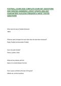 FOOTBALL EXAM 2026&vert; COMPLETE EXAM SET &lpar;QUESTIONS AND VERIFIED ANSWERS&rpar; LATEST UPDATE 2026-2027 GUARANTEED SUCCESS FREQUENTLY MOST TESTED QUESTIONS 