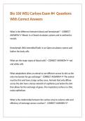 Bio 106 WSU Carloye Exam -4 Questions With Correct Answers