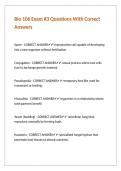 Bio 106 Exam -3 Questions With Correct Answers