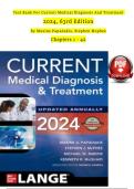 Test Bank for Current Medical Diagnosis & Treatment 2024&comma; 63rd Edition &vert; Chapters 1&ndash;42 Complete &vert; Latest Study Guide 2026 &vert; Papadakis & McPhee