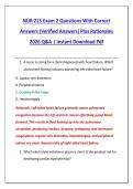 NUR 215 Exam 2 Questions With Correct &NewLine;Answers &lpar;Verified Answers&rpar; Plus Rationales &NewLine;2026 Q&A &vert; Instant Download Pdf 