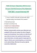 NUR 215 Exam 3 Questions With Correct &NewLine;Answers &lpar;Verified Answers&rpar; Plus Rationales &NewLine;2026 Q&A &vert; Instant Download Pdf 