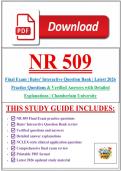 NR509 Final Exam &vert; 88&plus; Practice Questions & Verified Answers with Detailed Explanations &vert; Chamberlain University &vert; Latest 2026 Study Guide
