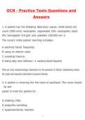 OCN Practice Test Actual &lpar;Latest 2026 &sol; 2027 Update&rpar; Questions & Accurate Correct Answers &lpar;100&percnt; Correct Verified Answers&rpar; Already Graded A&plus;&period;