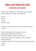 ONCC OCN Practice Test Actual &lpar;Latest 2026 &sol; 2027 Update&rpar; Questions & Accurate Correct Answers &lpar;100&percnt; Correct Verified Answers&rpar; Already Graded A&plus;&period;