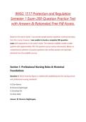 RNSG 1517 Protection and Regulation Semester 1 Exam 200-Question Practice Test with Answers & Rationales&vert; Free Pdf Access&period;