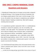 ONS ONCC Chemo Renewal Exam Actual &lpar;Latest 2026 &sol; 2027 Update&rpar; Questions & Accurate Correct Answers &lpar;100&percnt; Correct Verified Answers&rpar; Already Graded A&plus;&period;