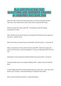 BLS CERTIFICATION TEST QUESTIONS AND ANSWERS GRADED A&plus; ASSURED SUCCESS 2026