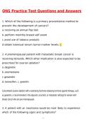 ONS Practice Test Actual &lpar;Latest 2026 &sol; 2027 Update&rpar; Questions & Accurate Correct Answers &lpar;100&percnt; Correct Verified Answers&rpar; Already Graded A&plus;&period;