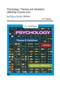 Test Bank - Psychology&colon; Themes and Variations&comma; 11th Edition &lpar;Weiten&comma; 2022&rpar;&comma;All  Chapters  1-15 Fully Covered 2026&sol;2027