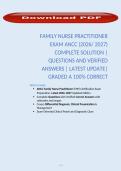 FAMILY NURSE PRACTITIONER EXAM ANCC &lpar;2026&sol; 2027&rpar; COMPLETE SOLUTION &vert; QUESTIONS AND VERIFIED ANSWERS &vert; LATEST UPDATE&vert; GRADED A 100&percnt; CORRECT