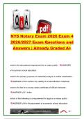 New York Notary Public Exam 4 Study Guide &vert; 40&plus; Exam Questions & Verified Answers &vert; Online Notarization&comma; Acknowledgments&comma; Affidavits&comma; Electronic Notary&comma; Credential Analysis