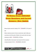 Pennsylvania Notary Public Exam Study Guide &vert; 150&plus; Exam Questions & Verified Answers &vert; RULONA&comma; Notarial Acts&comma; Journal Requirements&comma; Electronic Notarization&comma; Fees & PA Notary Law