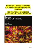 Becker's World of the Cell&comma; 10th Edition&colon; Chapter-by-Chapter Test Bank &vert; Comprehensive Exam Preparation &semi; Verified Practice Questions & Answers &vert; Gregory Bertoni & Jeff Hardin