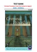 Criminal Procedure&colon; From First Contact to Appeal Test Bank 7th Edition &vert; All Chapters &vert; John L&period; Worrall