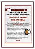 HESI Exit Exam Leadership and Management Questions and Answers with Rationale 2026&sol;2027