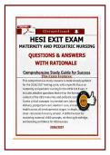 HESI Exit Exam Maternity and Pediatric Nursing Questions and Answers with Rationale 2026&sol;2027
