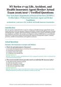 NY Series 17-55 Life&comma; Accident&comma; and Health Insurance Agent&sol;Broker Actual Exam &ndash; New York State Department of Financial Services &lpar;NYDFS&rpar; &ndash; 2026&sol;2027 Academic Year &ndash; Verified Questions and Answers for Professional Insurance Agent and Broker Candidates