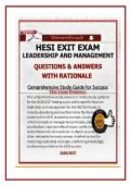 HESI Exit Exam Leadership and Management Questions and Answers with Rationale 2026&sol;2027