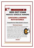 HESI Exit Exam Medical-Surgical Nursing Questions and Answers with Rationale 2026&sol;2027