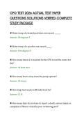 CPO TEST 2026 ACTUAL TEST PAPER&NewLine;QUESTIONS SOLUTIONS VERIFIED COMPLETE&NewLine;STUDY PACKAGE