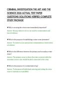 &NewLine;CRIMINAL INVESTIGATION THE ART AND THE&NewLine;SCIENCE 2026 ACTUAL TEST PAPER&NewLine;QUESTIONS SOLUTIONS VERIFIED COMPLETE&NewLine;STUDY PACKAGE
