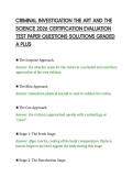 CRIMINAL INVESTIGATION THE ART AND THE&NewLine;SCIENCE 2026 CERTIFICATION EVALUATION&NewLine;TEST PAPER QUESTIONS SOLUTIONS GRADED&NewLine;A PLUS