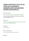 CRIMINAL INVESTIGATION THE ART AND THE&NewLine;SCIENCE 2026 COMPREHENSIVE&NewLine;ASSESSMENT SCRIPT SOLVED QUESTIONS&NewLine;ANSWERS UPDATED REVIEW SET