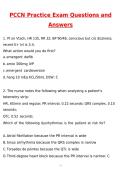 PCCN Practice Exam Actual &lpar;Latest 2026 &sol; 2027 Update&rpar; Questions & Accurate Correct Answers &lpar;100&percnt; Correct Verified Answers&rpar; Already Graded A&plus;