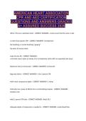 AMERICAN HEART ASSOCIATION CPR AND AED CERTIFICATION QUESTIONS AND ANSWERS GRADED A&plus; ASSURED SUCCESS 2026