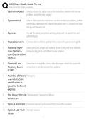 American Board of Opticianry &lpar;ABO&rpar; Certification Exam Study Guide Terms 2026&sol;2027 Accurate Questions with Correct Detailed Solutions &vert;&vert; 100&percnt; Guaranteed Pass Newest Version
