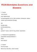 PCCN Electrolytes Test Actual &lpar;Latest 2026 &sol; 2027 Update&rpar; Questions & Accurate Correct Answers &lpar;100&percnt; Correct Verified Answers&rpar; Already Graded A&plus;