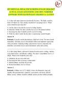 RN MENTAL HEALTH NURSING EXAM 2026&sol;2027  QUESTIONS AND 100&percnt; VERIFIED ANSWERS WITH RATIONALES GRADED A&plus; LATEST