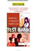 Test Bank for Maternity and Women's Health Care&comma; 13th Edition &vert; Complete Chapters &vert; Latest Study Guide 2026 &vert; Lowdermilk