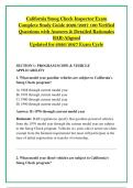 California Smog Check Inspector Exam &NewLine;Complete Study Guide 2026&sol;2027 100 Verified &NewLine;Questions with Answers & Detailed Rationales &NewLine;BAR-Aligned   &NewLine;Updated for 2026&sol;2027 Exam Cycle