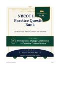 NBCOT Exam 2026&sol;2027 &ndash; Complete 185-Question Practice Bank with Verified Answers & Rationales&NewLine;&NewLine;