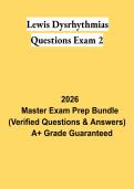 Lewis Dysrhythmias Questions Exam 2 PDF &vert; Study Guide&comma; Practice Questions & ECG Rhythm Review 2026