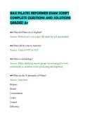 BASI PILATES REFORMER EXAM SCRIPT&NewLine;COMPLETE QUESTIONS AND SOLUTIONS&NewLine;GRADED A&plus;